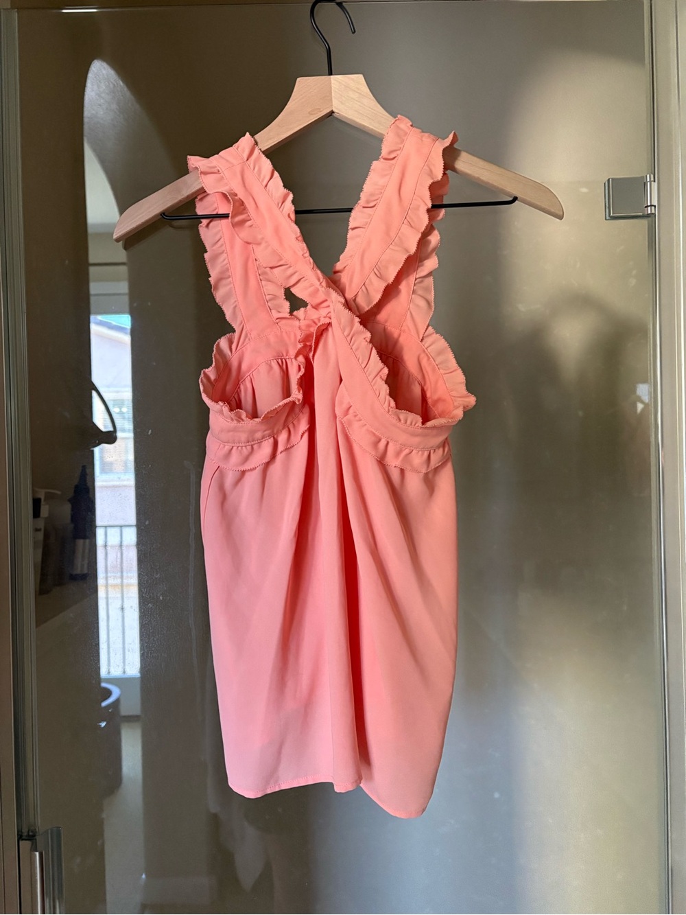 J Crew Pink Ruffle Strap Women’s Top
